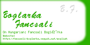 boglarka fancsali business card